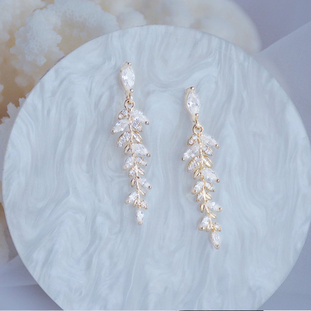 18-k Gold Plated Leaf Earring